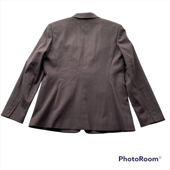 Talbots Blazer Jacket Brown Size 8 Petite Stretch business office Wool Blend - Picture 6 of 9